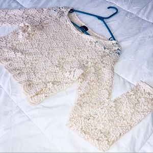 White Mesh Floral Shirt